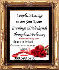 Valentine Massage Gift Certificates Poulsbo, WA USA